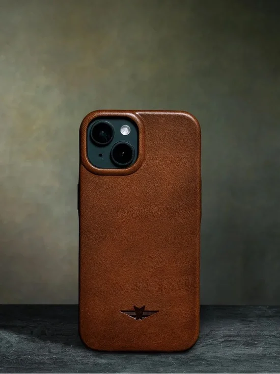 Premium Brown Leather Phone Case by , Sleek Protection