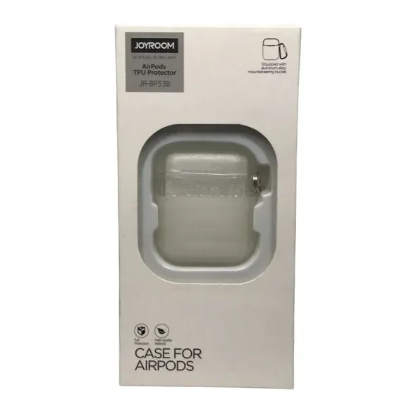 JOYROOM JR-BP538 AirPods 1st 2nd Gen TPU Protective Case Clear Carabiner New NIB