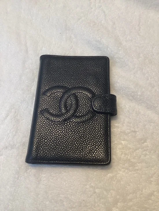 Chanel Black Caviar CC Timeless CC Ring Mini Agenda Planner