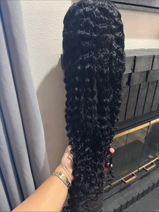 26” Deep Wave Human Hair Headband Wig