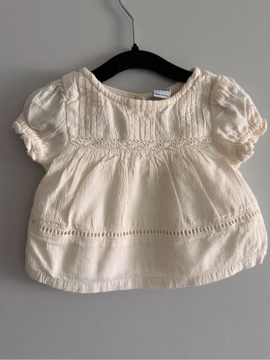 Old Navy Baby Puff-Sleeve Cream Blouse