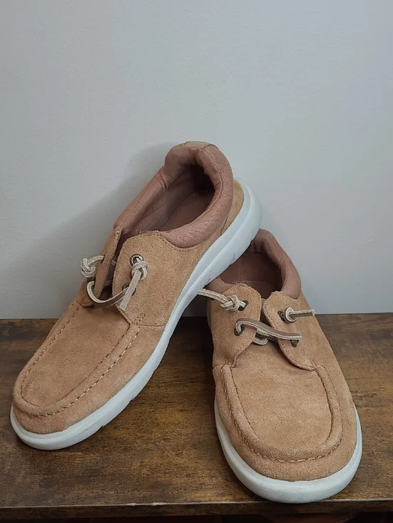 Sperry Top-Sider Tan Captains Mock Suede Boat Shoes size 8