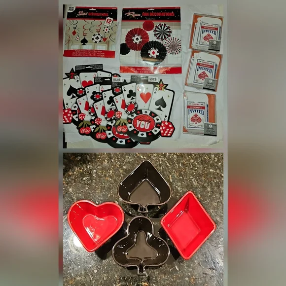 Party Decorations & Invitation Set Lady Luck Casino Card Night