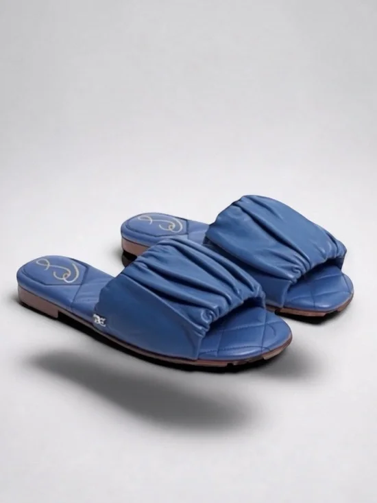 New! SAM EDELMAN BRIAR SLIDE SANDAL MARLIN BLUE SIZE 6