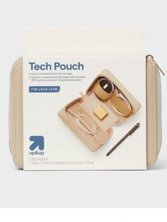 Up & Up Tech Pouch - Inner Compartments for storage- Tan