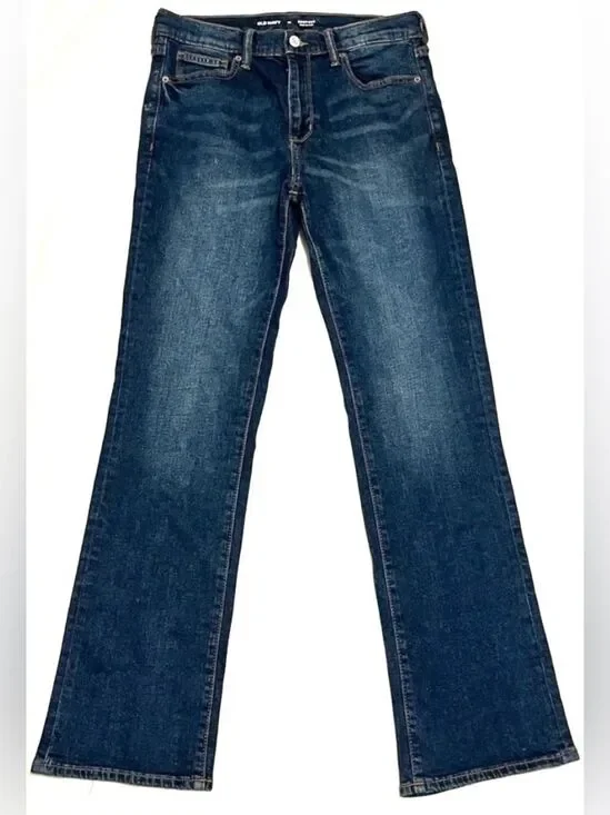 Old Navy Kids Dark Blue Bootcut Built-In Flex Adjustable Waist Blue Jeans Sz 16