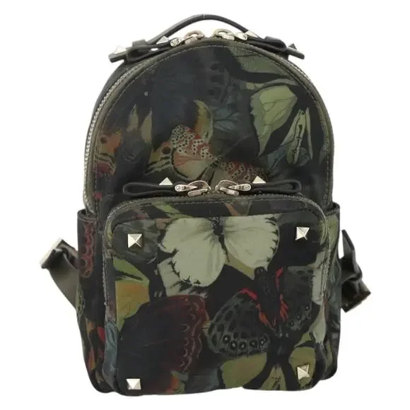 Valentino Nylon Backpack Khaki Champagne Gold