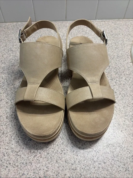 St. John's Bay Tan Platform Slingback Sandals