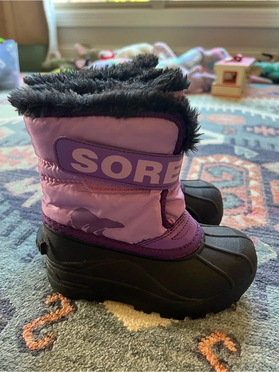 Sorel Purple and Black Kids’ Winter Snow Boots