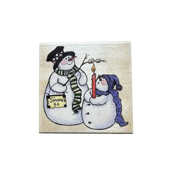 Uptown‎ Snowmen Snowman S’mores Rubber Stamp
