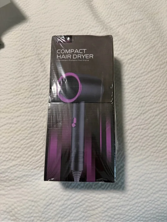 Compact Purple Hair Dryer - Lightweight Travel Hair Dryer