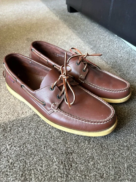 Sebago Docksides Brown Leather Boat Shoes - 14