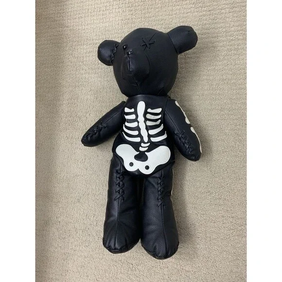Black Skeleton Stuffed Teddy Bear Backpack Goth 26