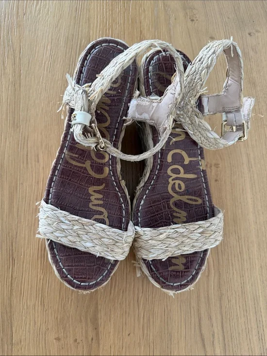 Sam Edelman Braided Espadrille Sandals in Beige and Brown