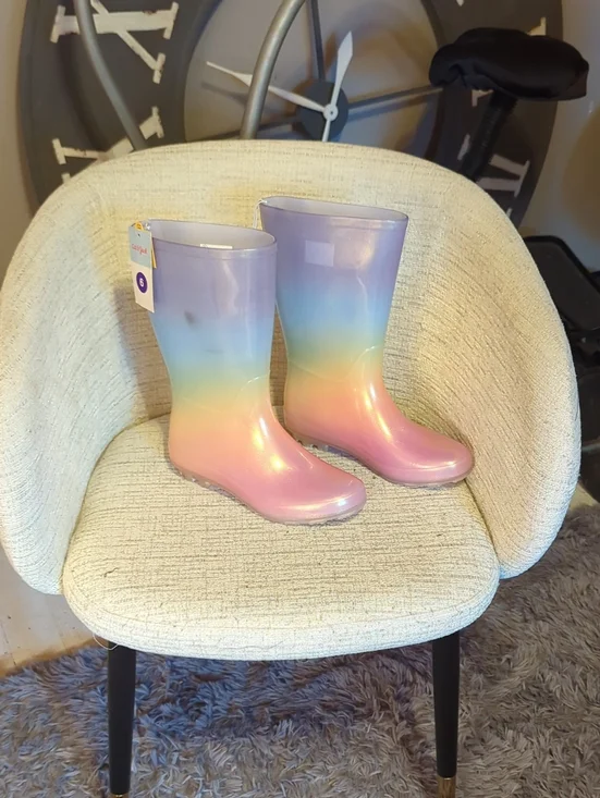 Cat & Jack Kids Rainbow Ombre Rain Boots - Purple, Blue, Yellow, Pink