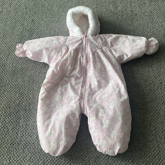 Vintage Sesame Street Snowsuit. Size 3-6 Month. Pink, Teddy Bears‎