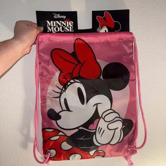 Disney Minnie Mouse Drawstring Gym Backpack Pink
