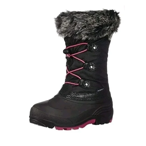 Kamik Girl 4 Powdery 3 Waterproof‎ Winter BootsPink Black Waterproof Snow Fur