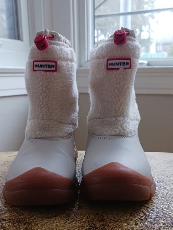 Hunter Kids Cream Sherpa Boots