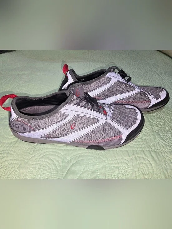 OluKai Gray and Red Men's Water Shoes