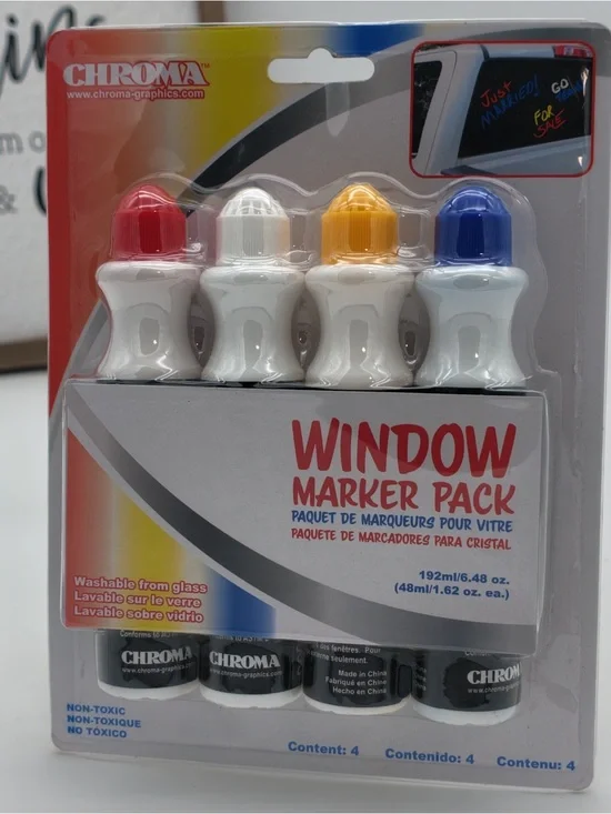 Chromat Window Marker Pack - Red, White, Yellow, Blue