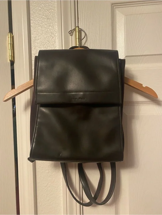 Nine West Black Faux-Leather Backpack
