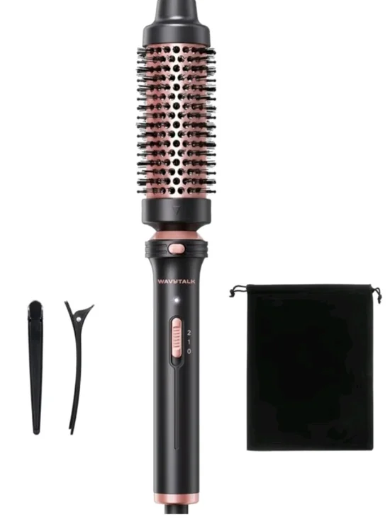 Wavytalk Ceramic Hot Air Round Brush - Black & Rose Gold