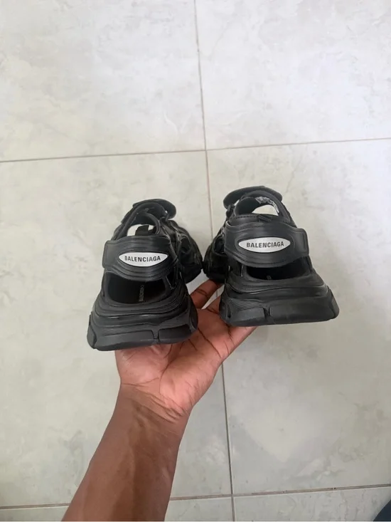 Balenciaga track Black Open-Toe Sandals