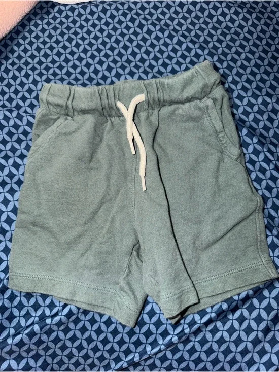Old Navy Sage Green Pull-On Shorts with White Drawstring
