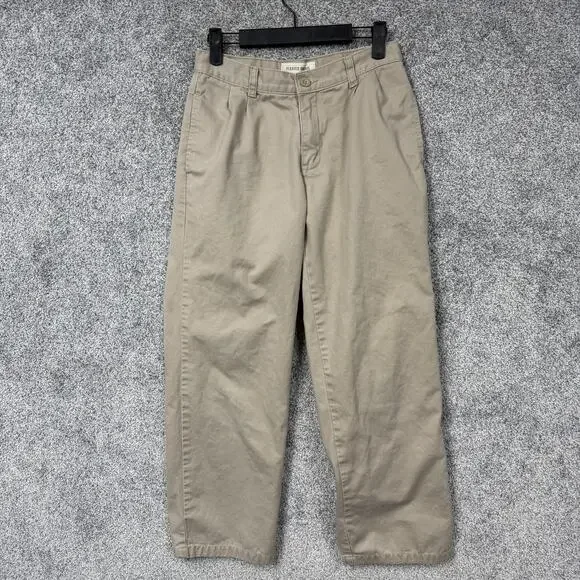 Vtg Y2K Old Navy Pleated Khakis Pants Boys 14 27x25 Beige Twill School Uniform
