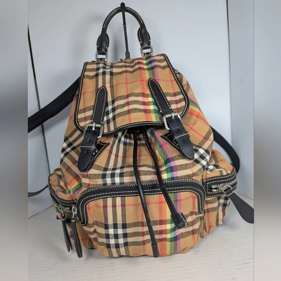 Burberry Rainbow Check Rucksack Backpack