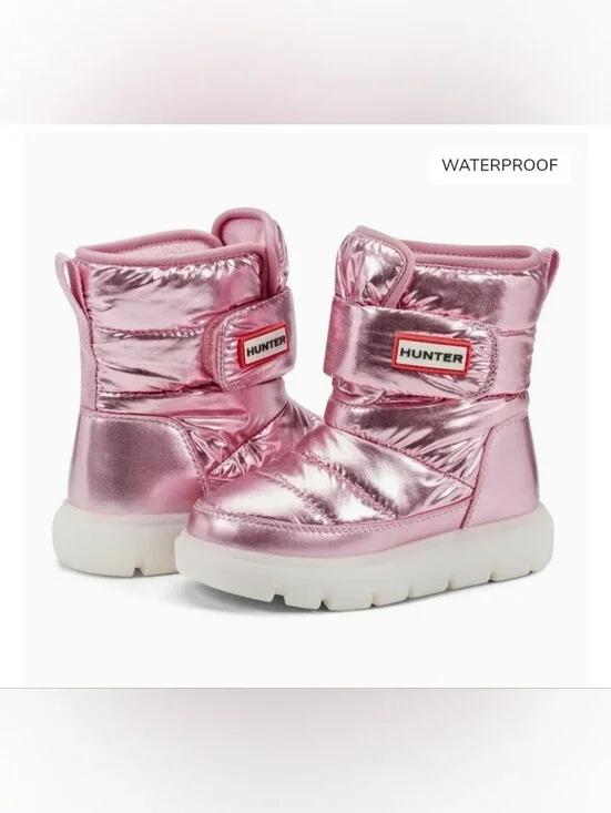 Hunter NWOB Kids' Waterproof Metallic Pink Snow Boots Size 6