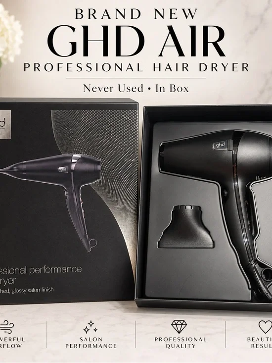 ✨NEW GHD Air Professional Hair Dryer Black – Never Used in Box