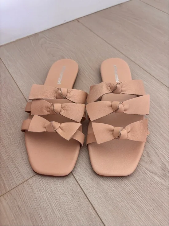 Jeffrey Campbell Women's Knotted Strap Slide Sandals - Nude Sz 7/38