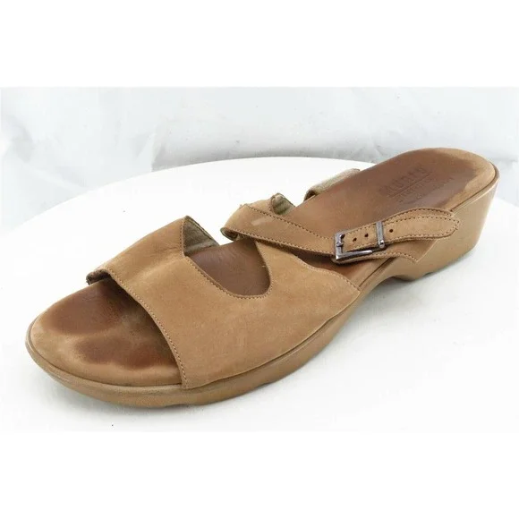 Munro Sz 9.5 M Brown Slide‎ Leather Women Sandals