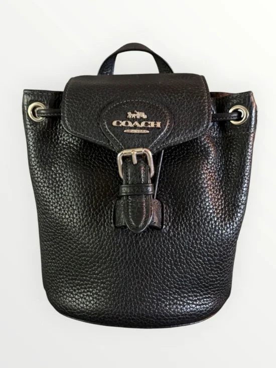 Coach Amelia Convertible 3-Way Backpack Crossbody Shoulder Bag Black CL408