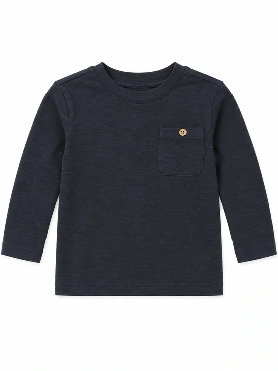 Old Navy Boys' Long-Sleeve Pocket Tee - Navy