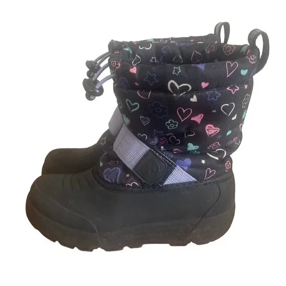 Northside Frosty Polar Fur Lined Boots 3M Thinsulate Toddler Sz 10 Black purple