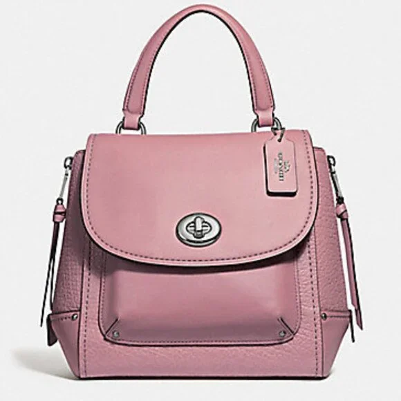 Coach Faye Leather Small Backpack Dusty Rose Leather