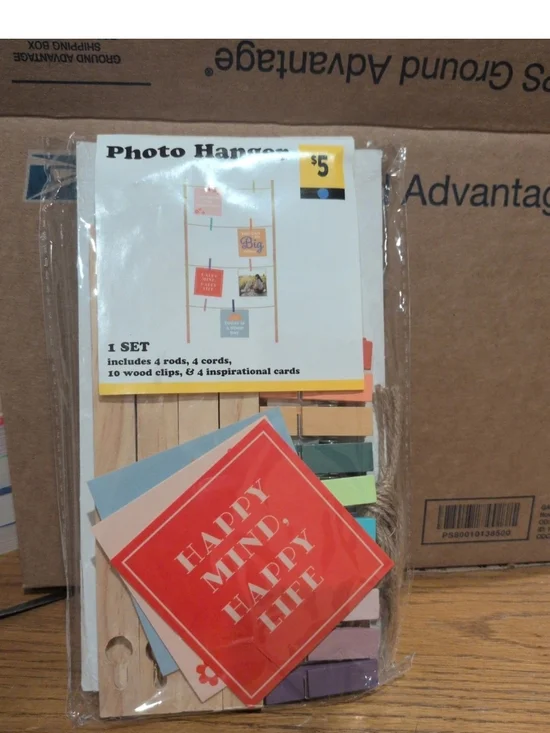 Photo Hanger Set with Colorful Clips - Multi-Color