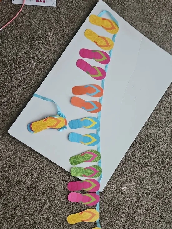 Two Flip Flop Banners, Approximately 5 1/2 Ft Long Each One Has 14 Flip Flops