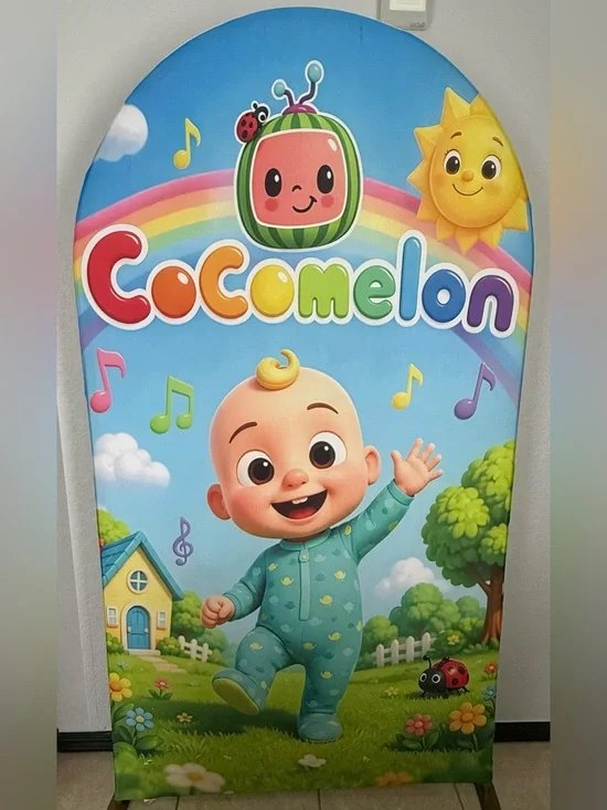 Cocomelon Arch Backdrop Cover (Read Description)