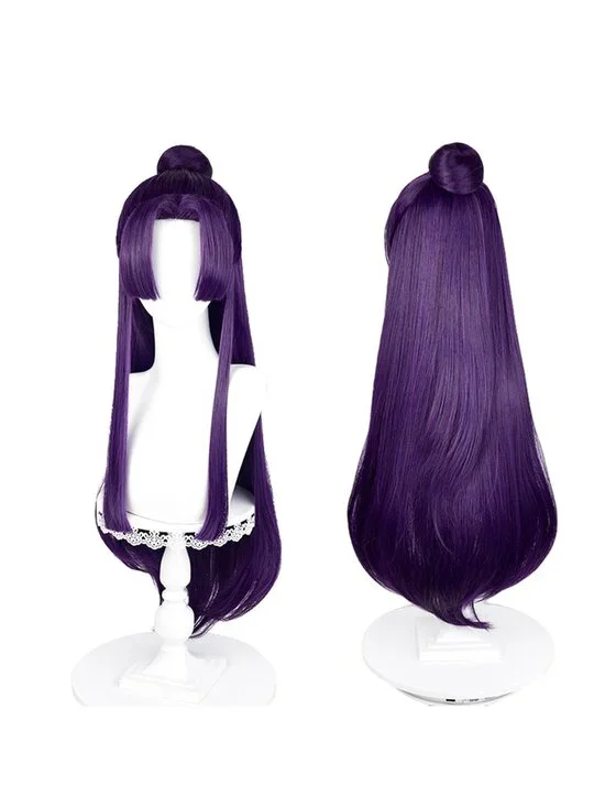 Women's Purple Heat Resistant Synthetic Fiber Long Straight Ombre Wigs