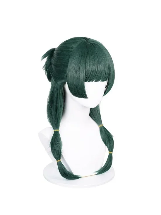 Women's Green Heat Resistant Synthetic Fiber Long Straight Ombre Wigs