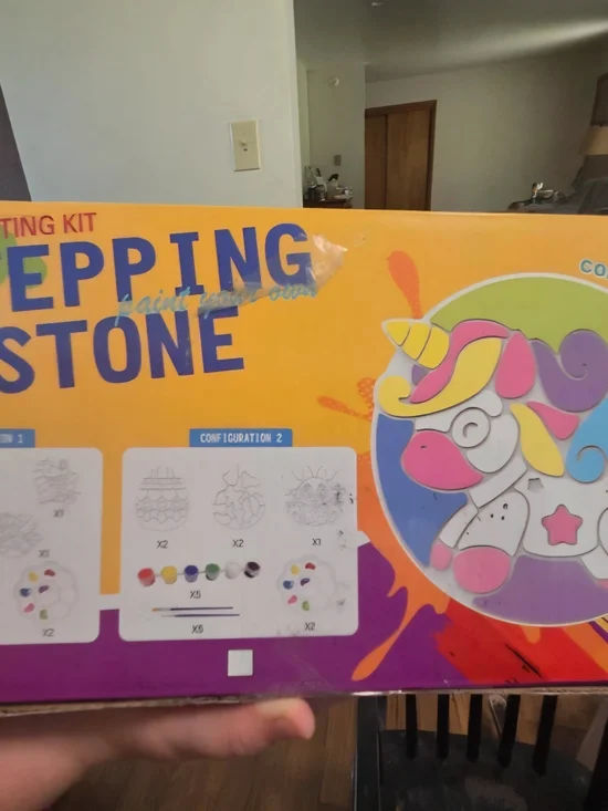 Unbranded Kids Unicorn Stepping Stone Kit - Pink, Yellow, Purple