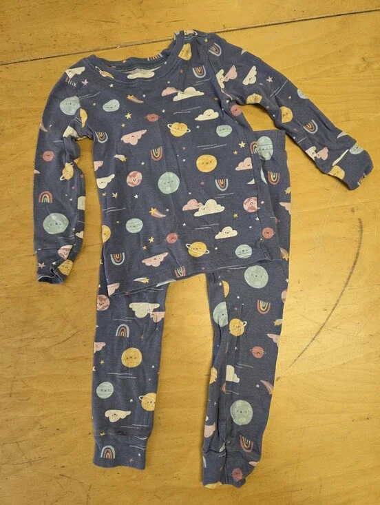 Old Navy Navy Blue Stars & Planets Space Pajama Set