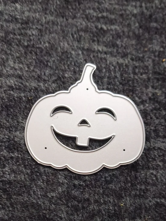 Halloween Pumpkin Jack-O'-Lantern Metal Die Cut - Silver