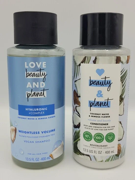 Love Beauty and Planet Coconut Water & Mimosa Shampoo & Conditioner 13.5 fl oz