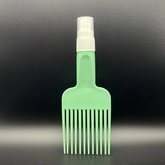 VTG Mint Green Flower Hair Pick Lift Comb Afro‎ Fro with Spray Bottle Handle