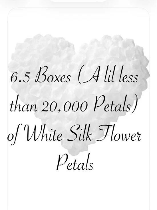 New Open Boxes Artificial Fake Rose Petals, Silk Flowers Petals 20,000PCS, White